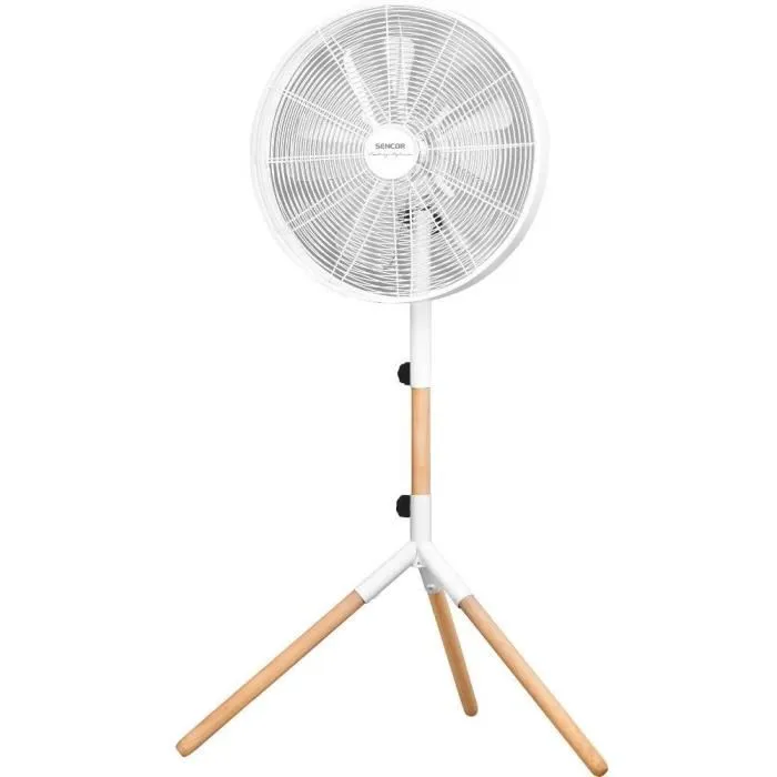 Sencor SFN 4080WH Ventilateur sur pied, bois et métal, 40 cm, 3 vitesses, oscillation 80°, hauteur réglable 120-133 cm, 50 W Sencor SFN 4080WH Ventilateur sur pied, bois et métal, 40 cm, 3 vitesses, oscillation 80°, hauteur réglable 120-133 cm, 50 W