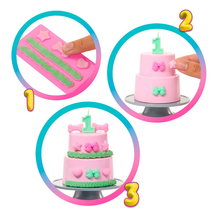 Barbie - Poupée Party Unboxed JFG71 - Coffret de Fête avec 10 Surprises et Cadeaux à Découvrir - Poupée Brunette aux Reflêts Roses et Chiot - Langues Multilingues