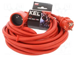 KEL Rallonge réseau H05RR-F 10m rouge 16A