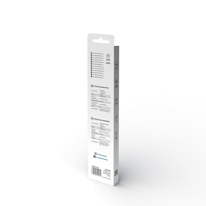 Savio Câble USB vers micro USB CL-124 Blanc 2 m