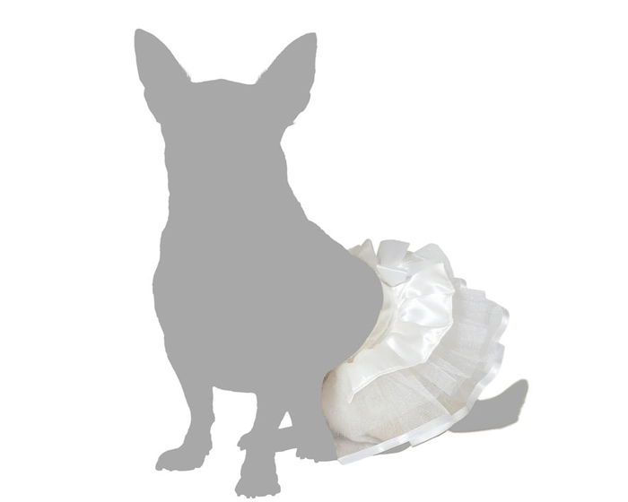 Tutù pour chien blanc taille S - Déguisement pour animal de compagnie thème cirque en polyester