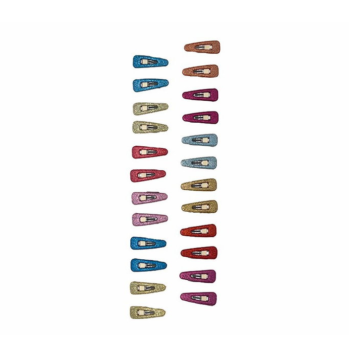 Brusi Set de 24 clips givrés couleurs variées Brusi Set de 24 clips givrés couleurs variées
