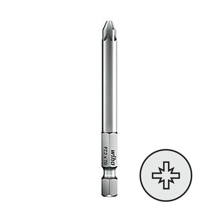 Wiha - Punta de tournevis 1/4" PZ2-70mm extra longue pour vis Pozidriv - DUVER Wiha - Punta de tournevis 1/4" PZ2-70mm extra longue pour vis Pozidriv - DUVER