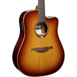LAG Guitare Acoustique Tramontane 118 A/E Dreadnought Cutaway Brown Shadow