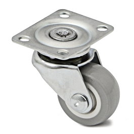 Q&Q Brooke Roulette pivotante avec jonc en caoutchouc, diamètre 30 mm, hauteur 37 mm, matériau plastique