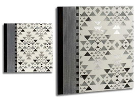 ARTE REGAL Peinture Originale Ethnique Blanc et Noir 80x80