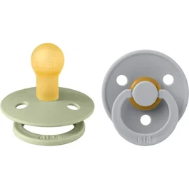 Bibs Sucette Bébé Colour Sage Cloud - Embout Rond - Pack de 2