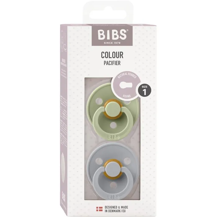 Bibs Sucette Bébé Colour Sage Cloud - Embout Rond - Pack de 2 Bibs Sucette Bébé Colour Sage Cloud - Embout Rond - Pack de 2