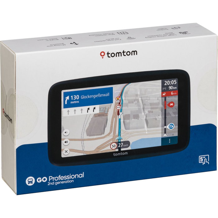 TomTom GO Professional 5 2ème Génération - GPS Poids Lourd, Bus et Voiture - 5 pouces - Carte Europe