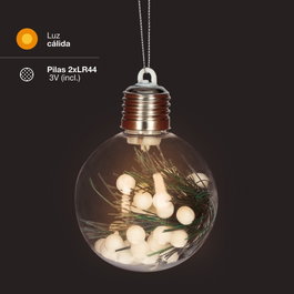 Bambasy Boule de Noël LED 8cm Lumière chaude