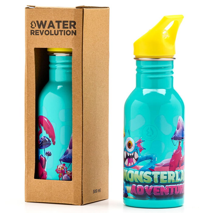 Monsterland Gourde Isothermique en Acier Inoxydable Water Revolution 500 ml - Capacité 0,5L - Hauteur 22,5 cm