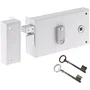 Yale YAH37G - Serrure en applique horizontale à fouillot, sécurité Niveau 2, blanc, 2 clés, version gauche pour grille et portail