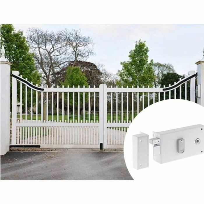 Yale YAH37G Serrure en applique horizontale à fouillot, Blanc, Version Gauche