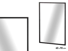 Giftdecor Miroir Rectangulaire Noir 90x60 cm Verre et Métal