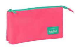 Safta, portetout triple rose fluo, 22 x 12 x 3 cm, pour enfant à partir de 3 ans