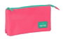 Safta, portetout triple rose fluo, 22 x 12 x 3 cm, pour enfant à partir de 3 ans