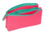 Safta, portetout triple rose fluo, 22 x 12 x 3 cm, pour enfant à partir de 3 ans