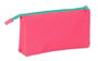 Safta, portetout triple rose fluo, 22 x 12 x 3 cm, pour enfant à partir de 3 ans