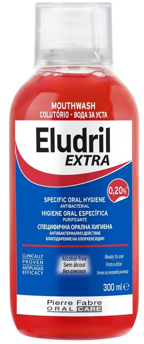 Eludril Bain de bouche antibactérien 300 ml Eludril Bain de bouche antibactérien 300 ml
