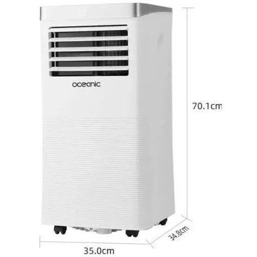 Oceanic Climatiseur Mobile Monobloc 2930W (10000 BTU) - Classe A - Programmable avec Fonctions Déshumidificateur (40L/j) et Ventilateur - Affichage LED Tactile