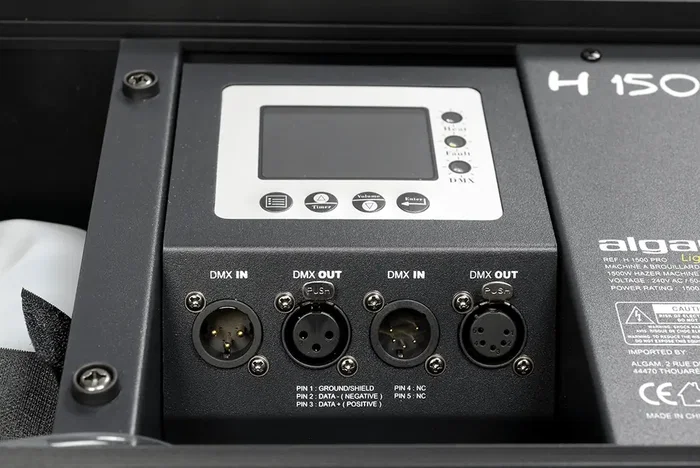 ALGAMLIGHT Machine à Brouillard 1500W H1500-PRO avec Flight Case DMX pour Scène et Événements