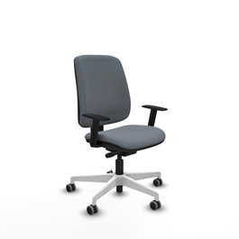 PIQUERAS Y CRESPO Chaise Alares Synchrone/Traslack Tissu Gris Structure Polyamide Blanc