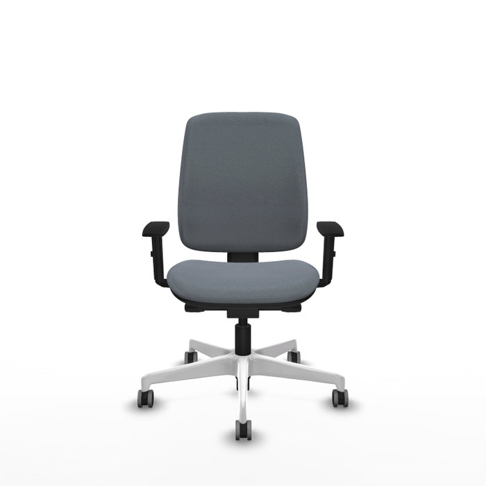 PIQUERAS Y CRESPO Chaise Alares Synchrone/Traslack Tissu Gris Structure Polyamide Blanc