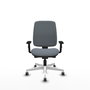 PIQUERAS Y CRESPO Chaise Alares Synchrone/Traslack Tissu Gris Structure Polyamide Blanc