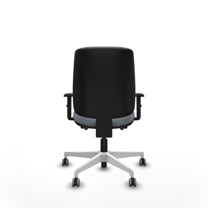 PIQUERAS Y CRESPO Chaise Alares Synchrone/Traslack Tissu Gris Structure Polyamide Blanc