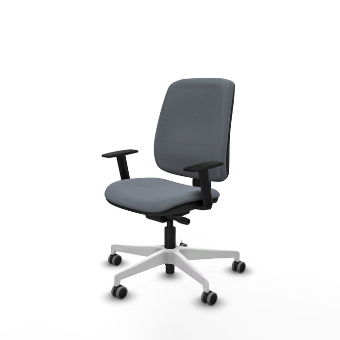 PIQUERAS Y CRESPO Chaise Alares Synchrone/Traslack Tissu Gris Structure Polyamide Blanc