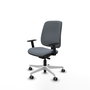 PIQUERAS Y CRESPO Chaise Alares Synchrone/Traslack Tissu Gris Structure Polyamide Blanc