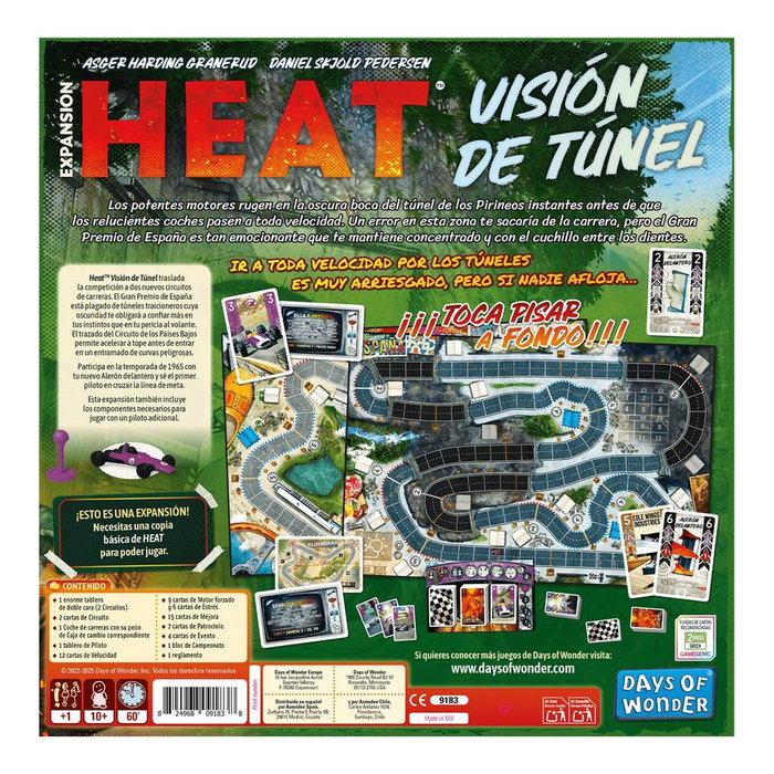 Days of Wonder Heat: Vision Tunnel Extension Jeu de Plateau Courses Automobiles Nouveaux Circuits 1-7 Joueurs Réf DW9183