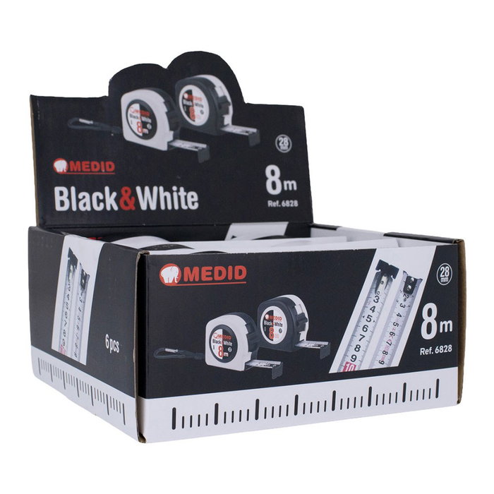 Medid Flexómetro Black & White 8 m x 28 mm
