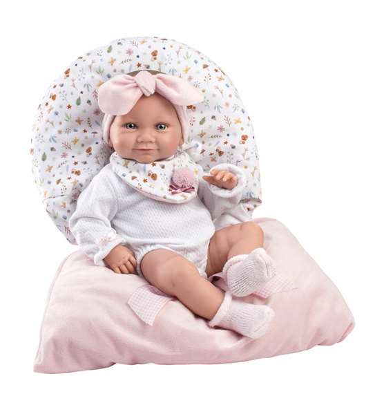 Llorens - Poupée Tina Nouveau-né en vinyle avec sac rose - 40 cm - Produit en langue espagnole
