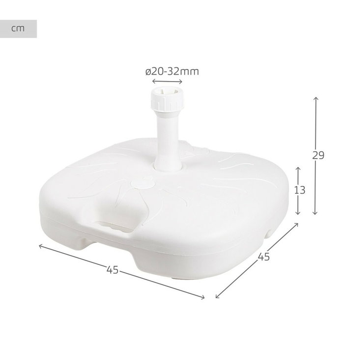 Base pour parapluie Aktive Blanc Ø 32 mm Ø 20 mm 45 x 29 x 45 cm (5 Unités) Base pour parapluie Aktive Blanc Ø 32 mm Ø 20 mm 45 x 29 x 45 cm (5 Unités)