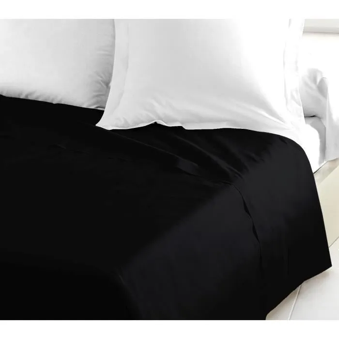 Home Linge Passion Drap plat HP72093 Microfibre 82 g 240 x 300 cm Noir - Drap deux personnes