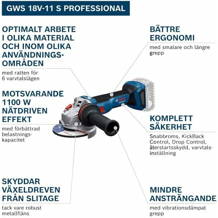 Bosch Professional GWS 18V-11 Meuleuse d'angle sans fil 125 mm