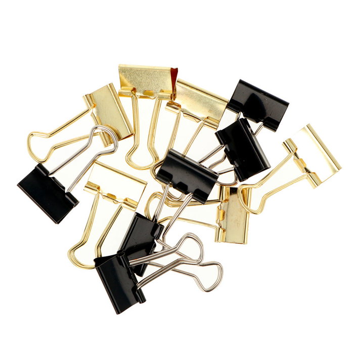 Inca Pinces Métalliques Noir et Or 1,9 cm 12 u