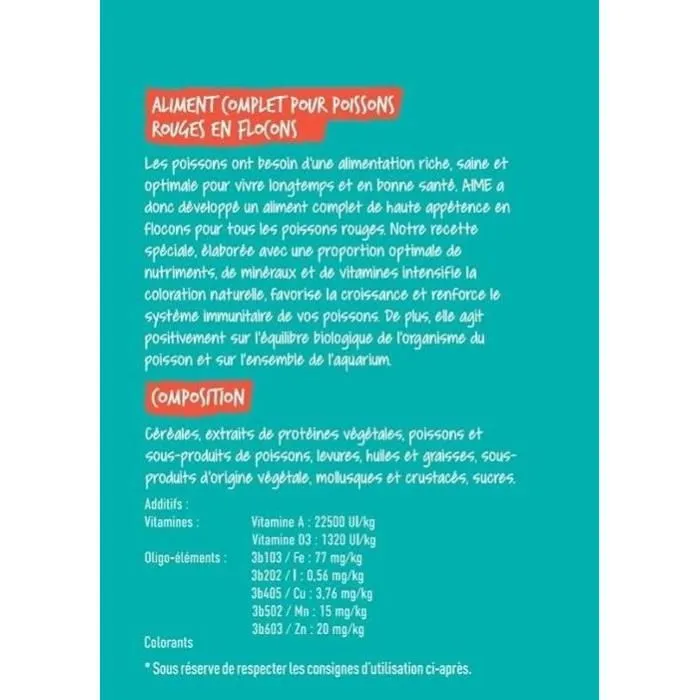 Aime Aliment pour Poissons Rouges - Flocons pour Aquarium - Nourriture Équilibrée avec Nutriments Essentiels - 1000 ml Aime Aliment pour Poissons Rouges - Flocons pour Aquarium - Nourriture Équilibrée avec Nutriments Essentiels - 1000 ml