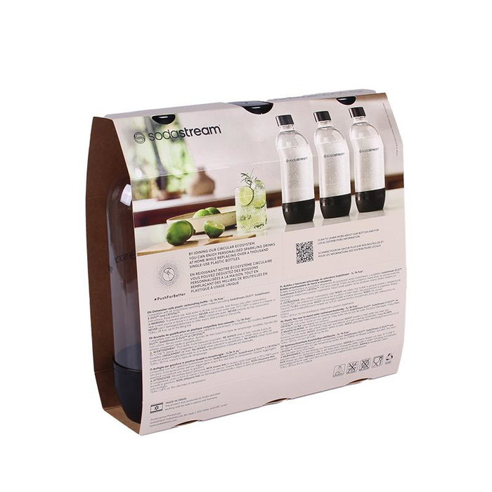 SodaStream Bouteille PET Universelle 3 x 1 L Noir 2260525