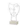 BigBuy Home Figurine Décorative Blanc Argenté Céramique Fer