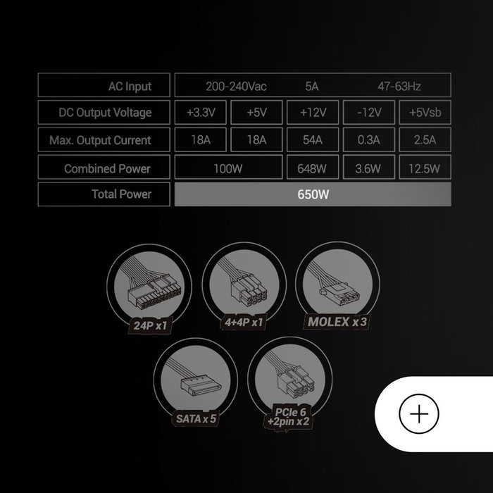 Bloc d’Alimentation Mars Gaming TACMARS-MPB650SI 650 W 80 Plus Bronze