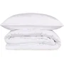 Parure de lit satin King - 1 housse de couette 220 x 240 cm + 2 taies d'oreiller 60 x 60 cm - Satin 100% coton - Blanc - 210 fils