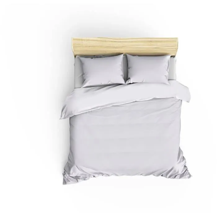 Parure de lit satin King - 1 housse de couette 220 x 240 cm + 2 taies d'oreiller 60 x 60 cm - Satin 100% coton - Blanc - 210 fils Parure de lit satin King - 1 housse de couette 220 x 240 cm + 2 taies d'oreiller 60 x 60 cm - Satin 100% coton - Blanc - 210 fils