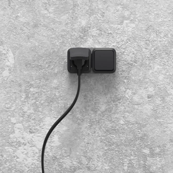 Quarx Aqua Pro Interrupteur et prise extérieure IP55 250V 16A, interrupteur prise étanche pour jardin terrasse, connexion rapide, conforme NF Quarx Aqua Pro Interrupteur et prise extérieure IP55 250V 16A, interrupteur prise étanche pour jardin terrasse, connexion rapide, conforme NF