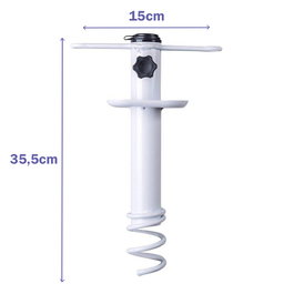 Marbueno 10506 Pincho Parasol à Visser Acier Blanc 35,5x15x6 cm pour Plage et Jardin
