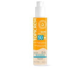 Topicrem Spray Solaire SUN PROTECT SPF50+ 150 ml Lait Nourrissant Famille Peaux Sensibles Anti-UV Hydratation 24h