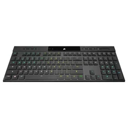 CORSAIR K100 AIR Wireless Clavier Gaming Mécanique AZERTY avec Switch CHERRY MX Ultra Low Profile, Rétroéclairage LED RGB, Châssis Aluminium Brossé, Noir