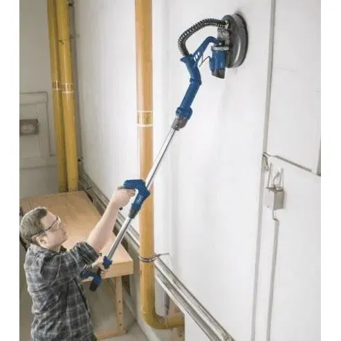 Scheppach DS920X Ponceuse pour murs et plafonds télécopique 210 mm 710W avec 6 disques abrasifs et tuyau 4m