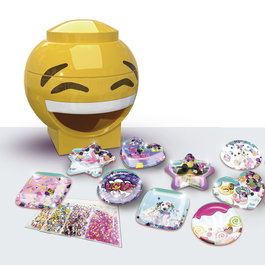 Bizak - Kit DIY Création de Stickers 3D Smiley avec Paillettes, Gemmes et Sprinkles - Âge recommandé : +6 ans - Réf. 63332665
